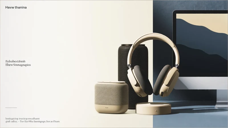 Illustration de campagne évoquant l'univers de l'électronique, sans photographie de la boutique.